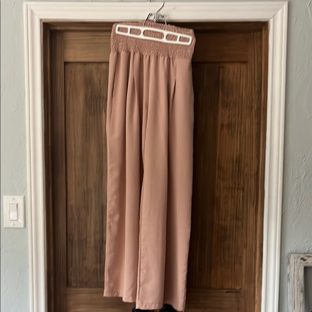 Blush Pink Wide-Leg Pants